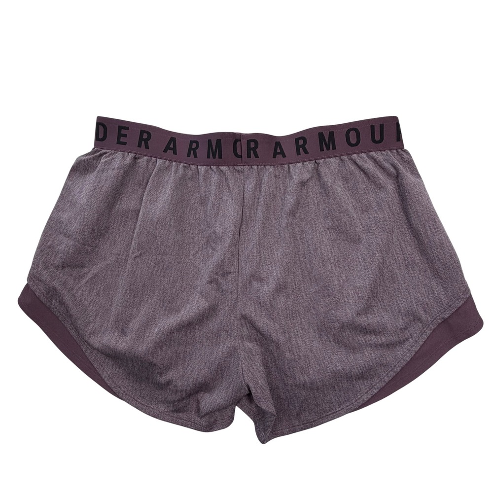 Under Armour Play Up Women Purple Heathered Running Gym Athletic Shorts Large